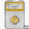 Image 1 : 1994 $10 American 1/4oz. Gold Eagle PGA MS70