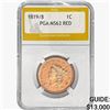 Image 1 : 1819/8 Coronet Head Large Cent PGA MS63 RED