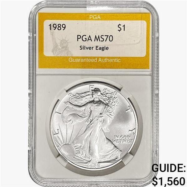 1989 American 1oz Silver Eagle PGA MS70