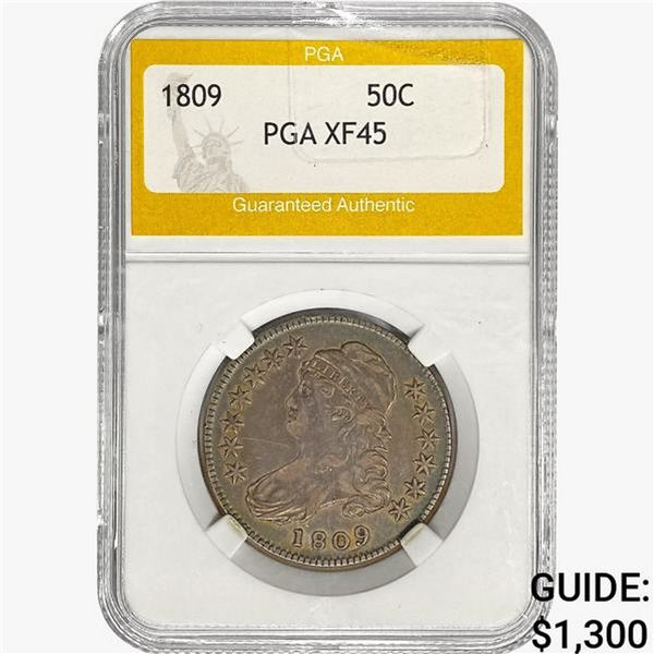 1809 Capped Bust Half Dollar PGA XF45