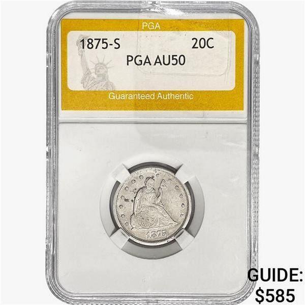 1875-S Twenty Cent Piece PGA AU50