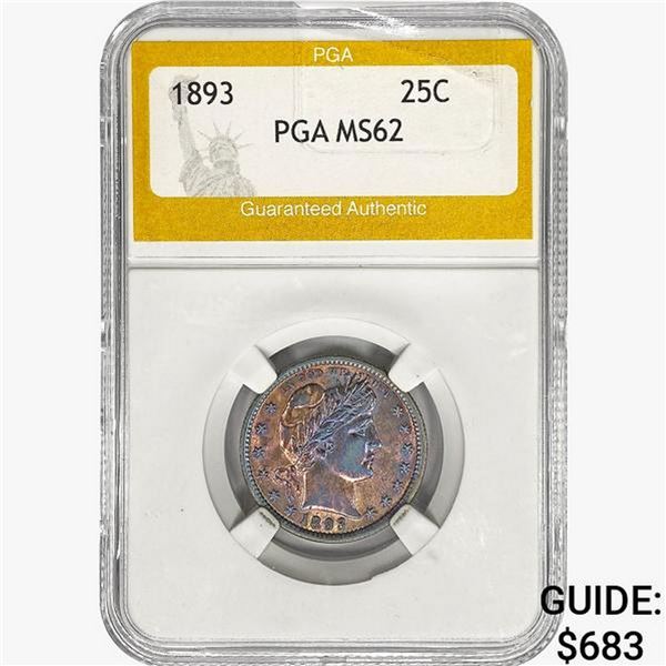 1893 Barber Quarter PGA MS62