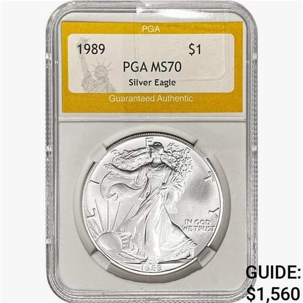 1989 American 1oz Silver Eagle PGA MS70
