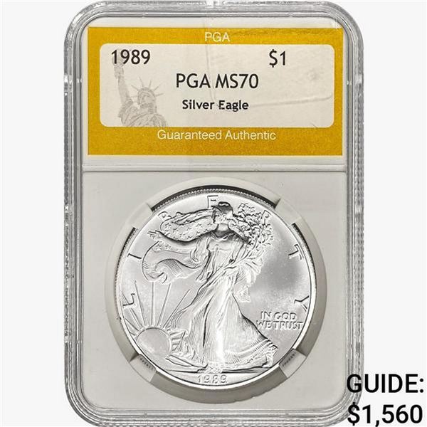 1989 American 1oz Silver Eagle PGA MS70