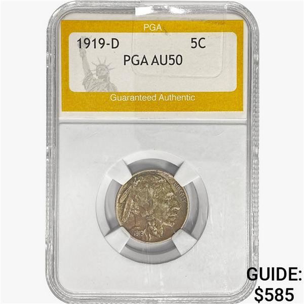 1919-D Buffalo Nickel PGA AU50