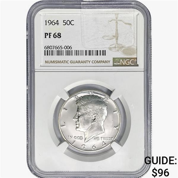 1964 Kennedy Half Dollar NGC PF68