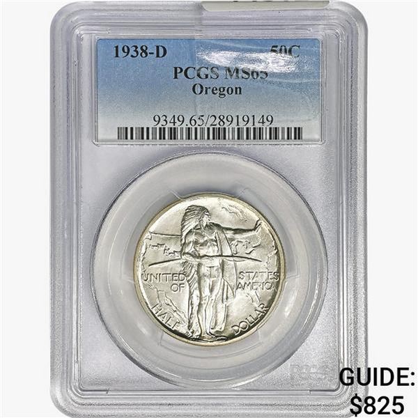 1938-D Oregon Trail Half Dollar PCGS MS65