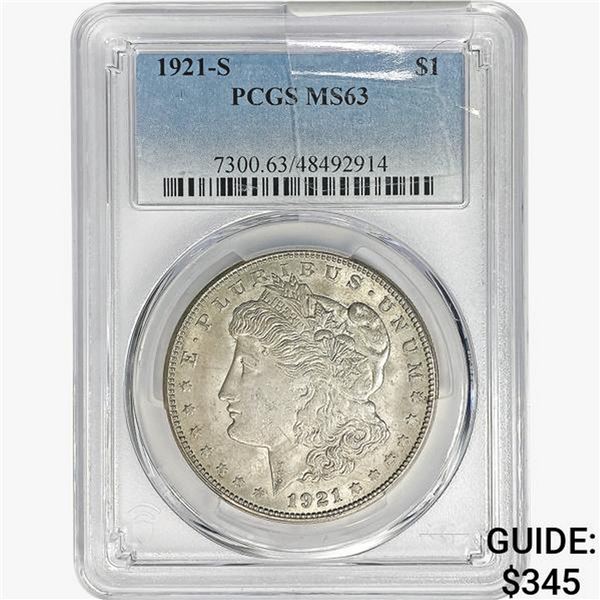 1921-S Morgan Silver Dollar PCGS MS63