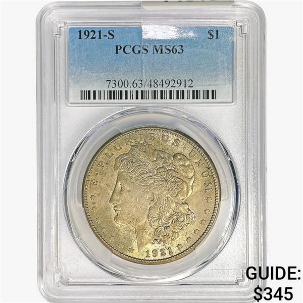 1921-S Morgan Silver Dollar PCGS MS63