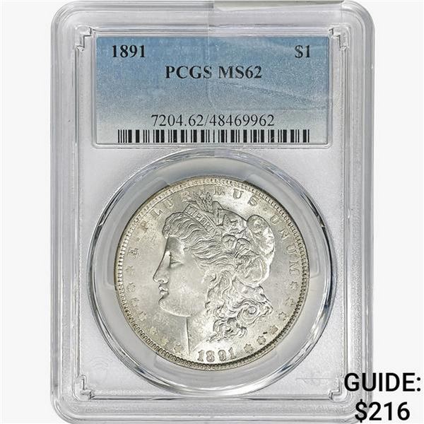 1891 Morgan Silver Dollar PCGS MS62