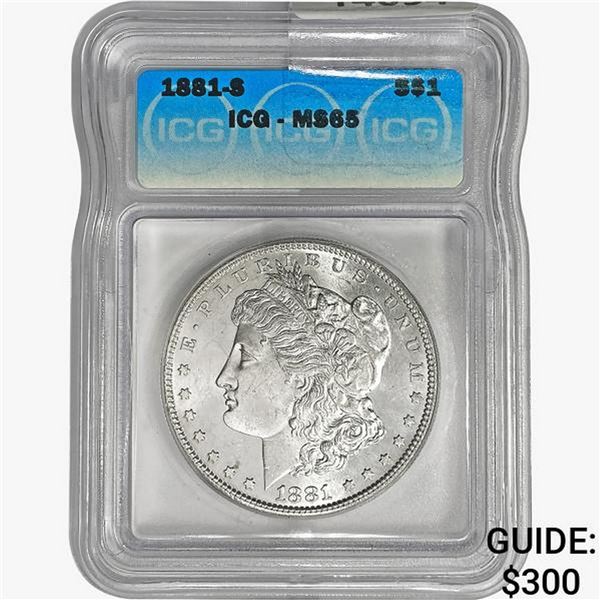 1881-S Morgan Silver Dollar ICG MS65