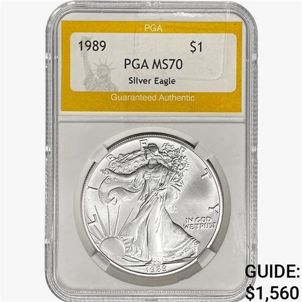 1989 American 1oz Silver Eagle PGA MS70