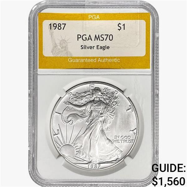 1987 American 1oz Silver Eagle PGA MS70