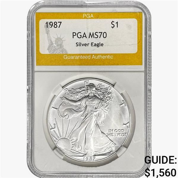 1987 American 1oz Silver Eagle PGA MS70