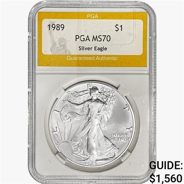 1989 American 1oz Silver Eagle PGA MS70
