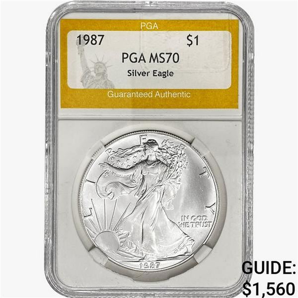 1987 American 1oz Silver Eagle PGA MS70