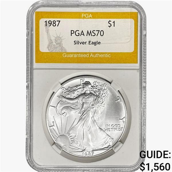 1987 American 1oz Silver Eagle PGA MS70