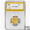 Image 1 : 1881 $5 Gold Half Eagle PGA MS64