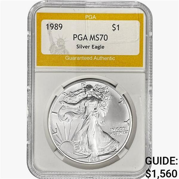 1989 American 1oz Silver Eagle PGA MS70