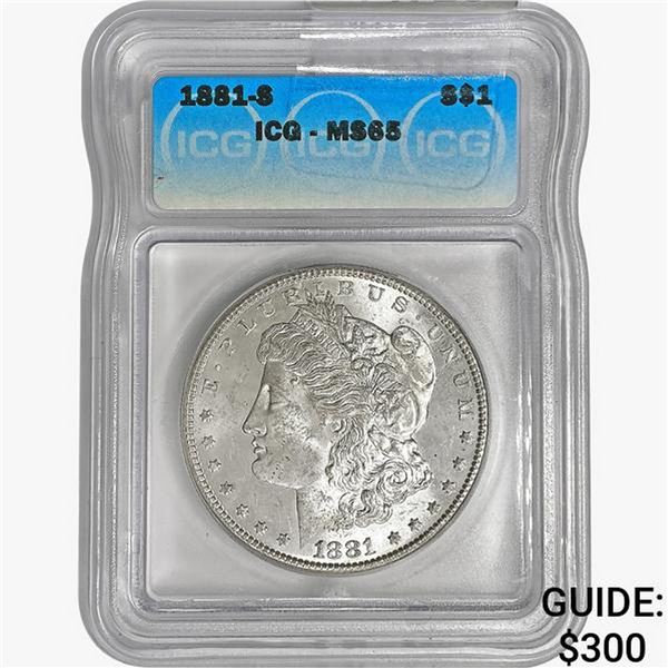 1881-S Morgan Silver Dollar ICG MS65