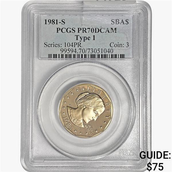 1981-S SBA SILV $1 PCGS PR70 DCAM Type 1