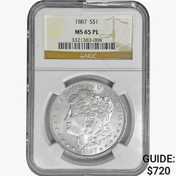 1887 Morgan Silver Dollar NGC MS65 PL
