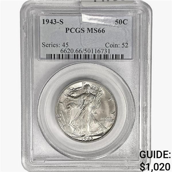 1943-S Walking Liberty Half Dollar PCGS MS66