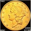 Image 1 : 1863 $20 Gold Double Eagle UNCIRCULATED