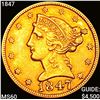 Image 1 : 1847 $5 Gold Half Eagle UNCIRCULATED