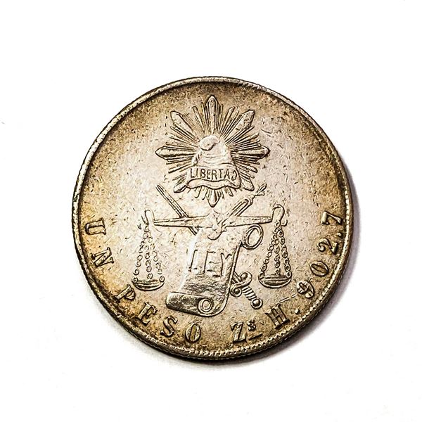 1870 .925 Silver Mexico Un Peso