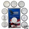Image 1 : 1999-2017 US 1oz Silver Eagles and Rounds [10 Coin