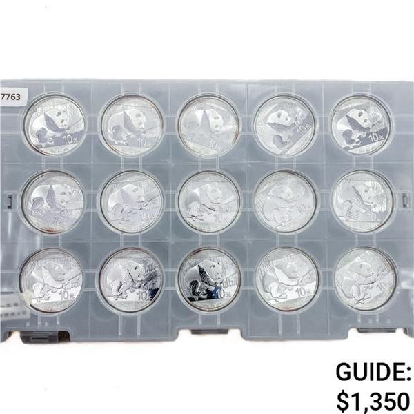 2016 10 Yuan China Silver Panda 1oz (15 Coins)