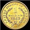 Image 2 : 1853 Rare Gold Dollar CLOSELY UNCIRCULATED