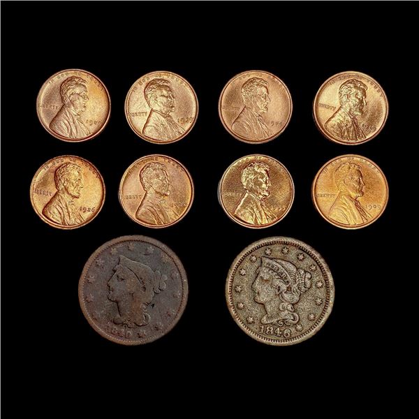 [10] Varied US Cents (1840, 1846, (3) 1909, 1919,