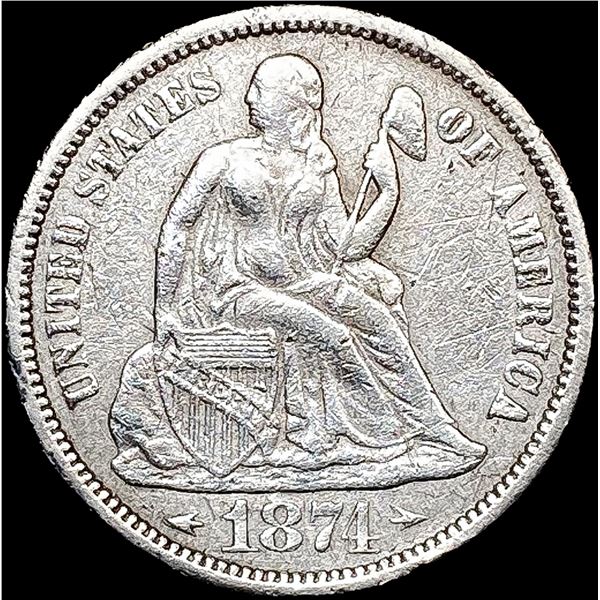 1871 Arws Seated Liberty Dime NEARLY UNCIRCULATED
