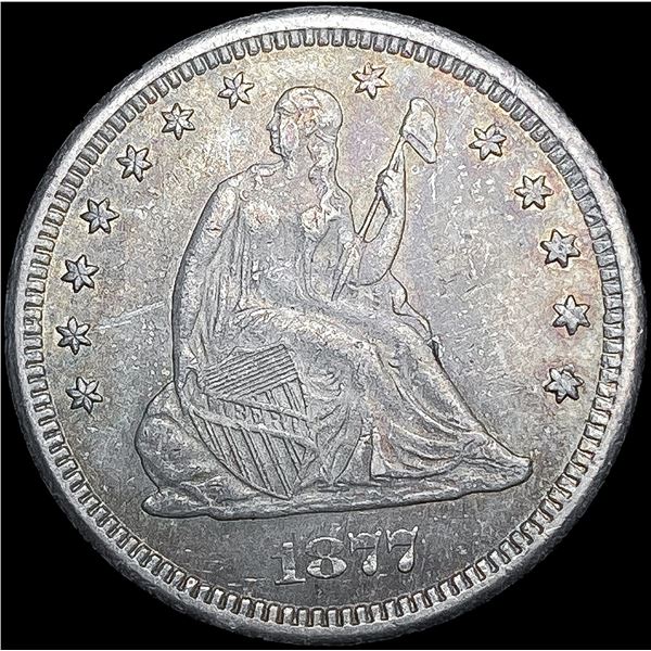 1877-CC Seated Liberty Quarter CLOSELY UNCIRCULATE