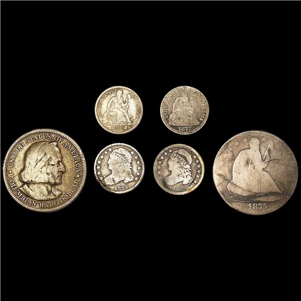[6] Varied US Coinage ((2) 1832, 1875-S, 1877-CC,