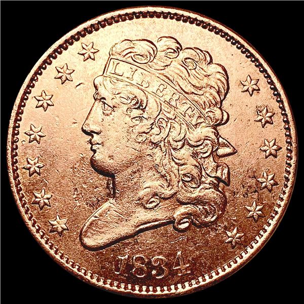 1834 RED Classic Head Half Cent UNCIRCULATED