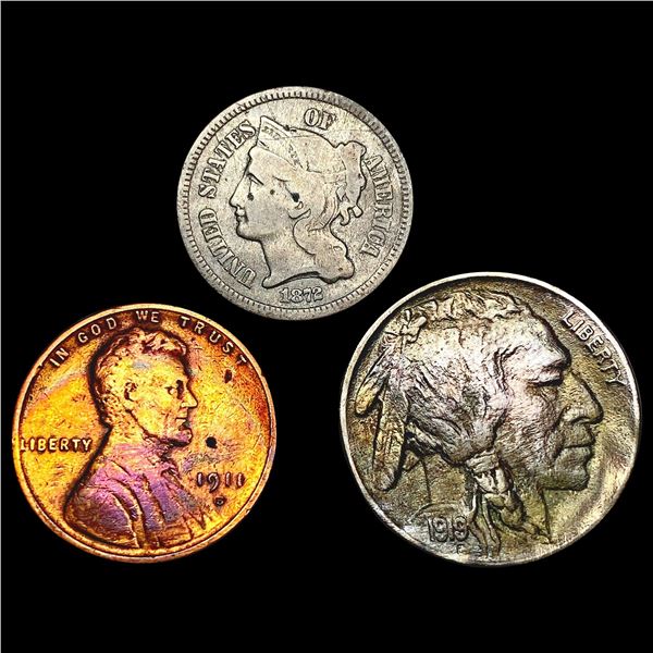 [3] Varied US Coinage [1872, 1911-S, 1919] HIGH GR