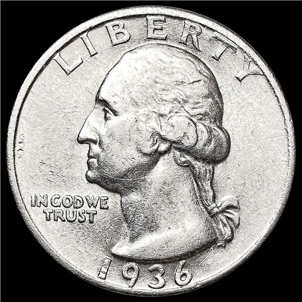 1936-D Washington Silver Quarter CLOSELY UNCIRCULA