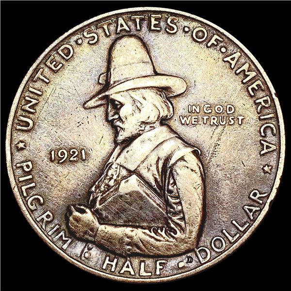 1921 Pilgrim Half Dollar LIGHTLY CIRCULATED