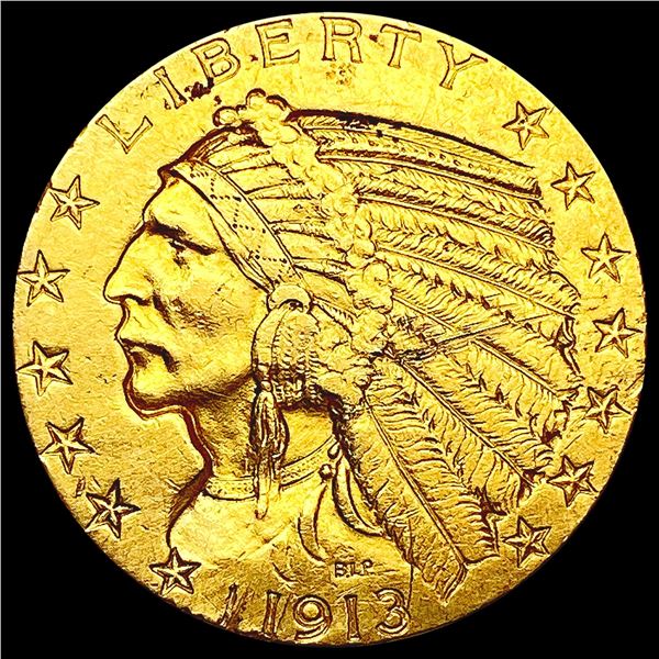 1913-S $5 Gold Half Eagle CLOSELY UNCIRCULATED