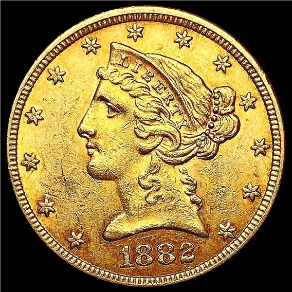 1882 $5 Gold Half Eagle UNCIRCULATED