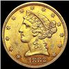 Image 1 : 1882 $5 Gold Half Eagle UNCIRCULATED