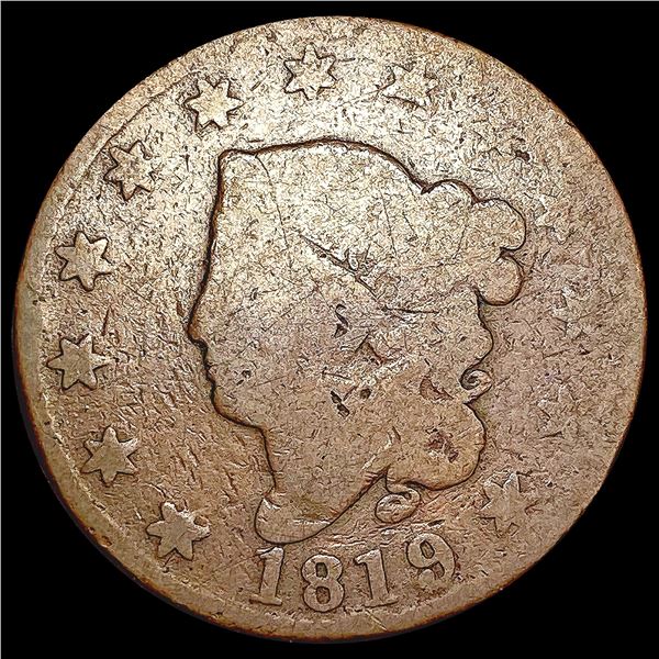 1819 Coronet Head Large Cent NICELY CIRCULATED