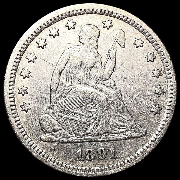 1891 Seated Liberty Quarter CLOSELY UNCIRCULATED