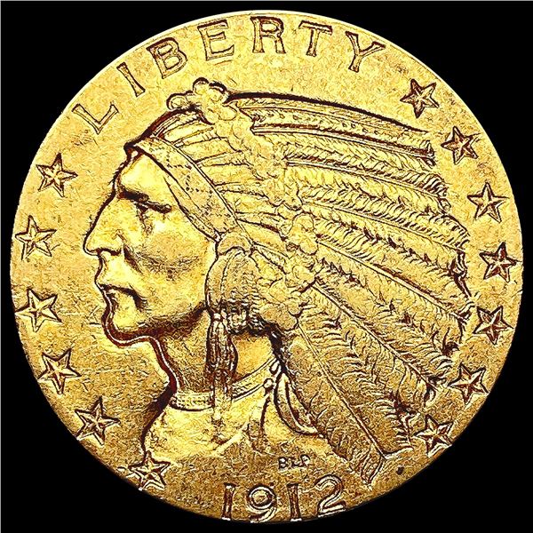 1912-S $5 Gold Half Eagle NICELY CIRCULATED