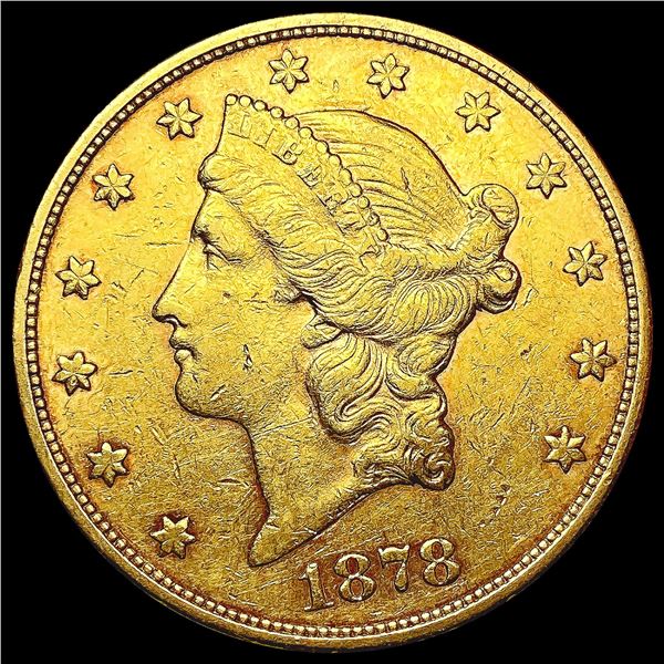 1878-S $20 Gold Double Eagle CLOSELY UNCIRCULATED