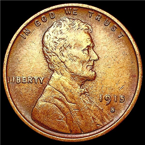 1915-S RB Wheat Cent CHOICE AU