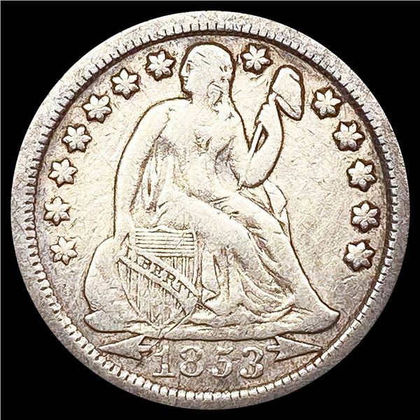 1853-O Seated Liberty Dime NEARLY UNCIRCULATED
